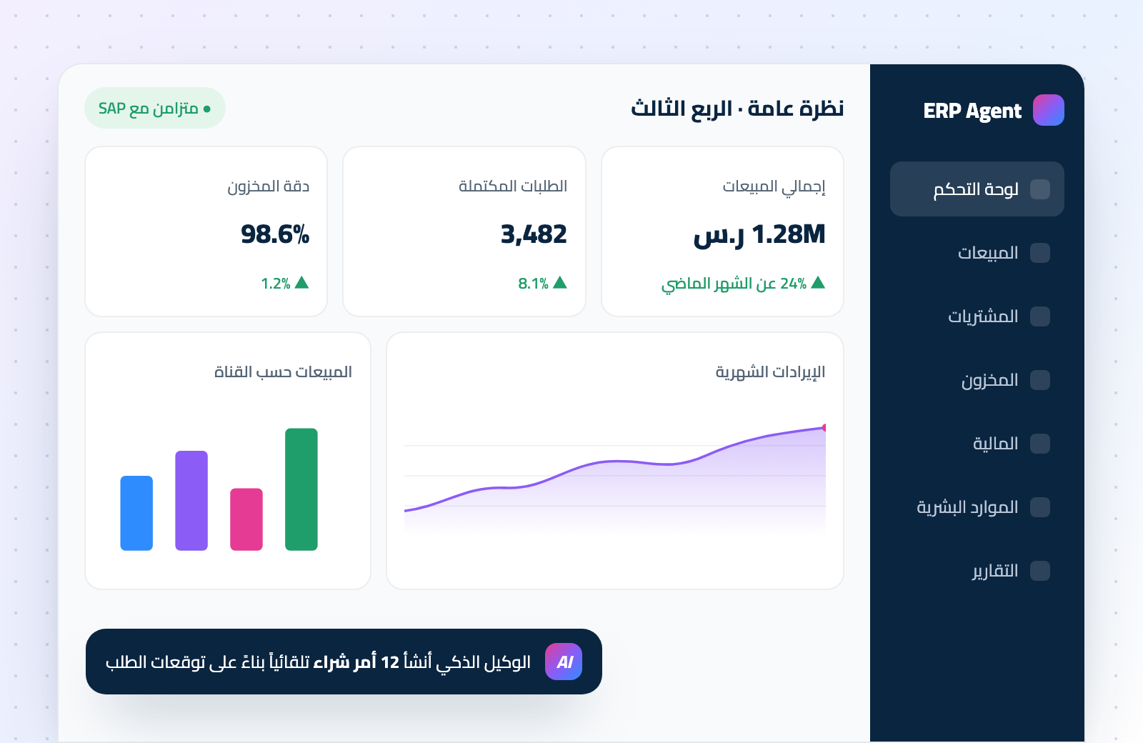 ERP Agent dashboard